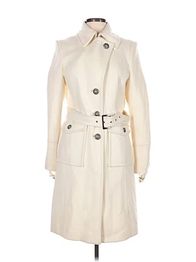Pre-owned Tahari Wool Coat In Ivory