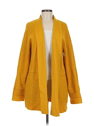 Pre-owned Tahari Wool Coat In Yellow