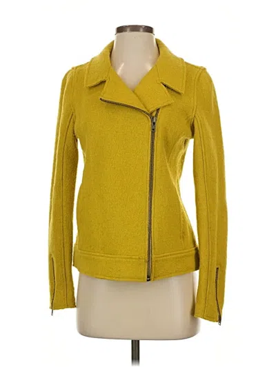 Pre-owned Tahari Wool Coat In Yellow
