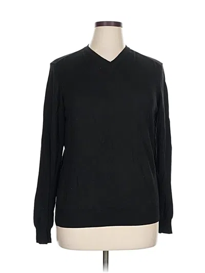 Pre-owned Tahari Wool Pullover Sweater In Black
