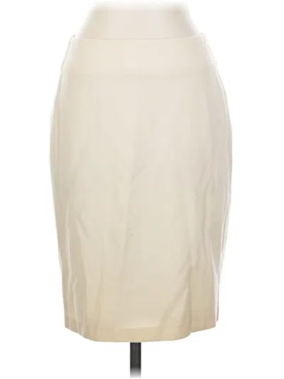 Pre-owned Tahari Wool Skirt In White