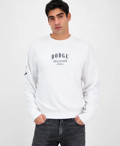 Tai Apparel Men's Ford Relaxed Fit Long Sleeve Crewneck Graphic Sweatshirt In White