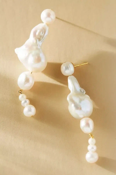 Tai Freshwater Pearl Drop Earrings In White