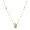 Tai Women's Bezel Set Glass Pear Station Necklace In Gold In Gold