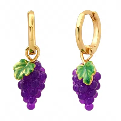 Tai Women's Huggies Earrings In Grape Gold In Multi