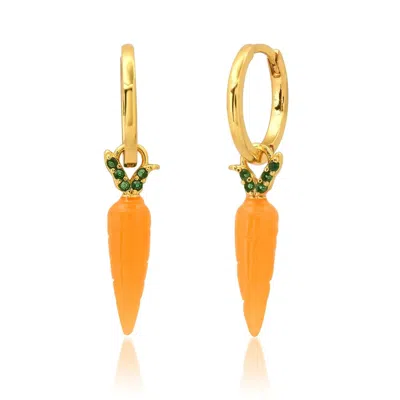 Tai Women's Huggies Earrings In Orange Gold In Multi