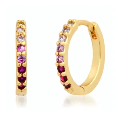 Tai Women's Pave Huggie Earrings In Red