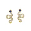 Tai Women's Pave Snake Studs In Sapphire Blue Accent In Multi