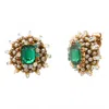 Tai Women's Pearl And Emerald Cut Stone Earrings In Green In Green
