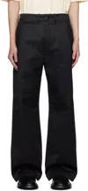 TAIGA TAKAHASHI BLACK LOT.209 BUCKLE-BACKED TROUSERS