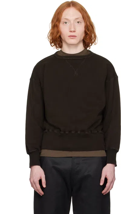 Taiga Takahashi Brown Lot. 603 Sweatshirt In Mud Dyed Brown