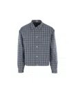 Taiga Takahashi Karierte Hemdjacke In Indigo Plaid