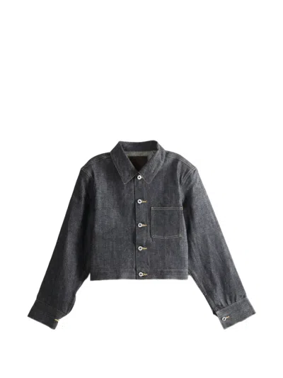 Taiga Takahashi Cropped Denim Jacket In Black