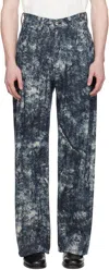 Taiga Takahashi Printed Jeans In Discharged Indigo