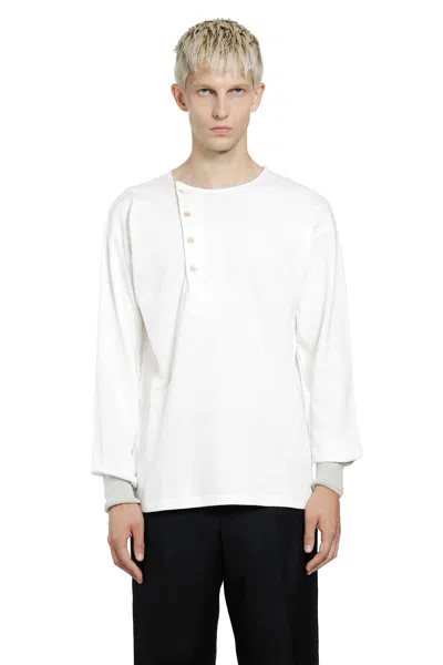 Taiga Takahashi Lot . 618 Side Henry Neck T-shirt In White