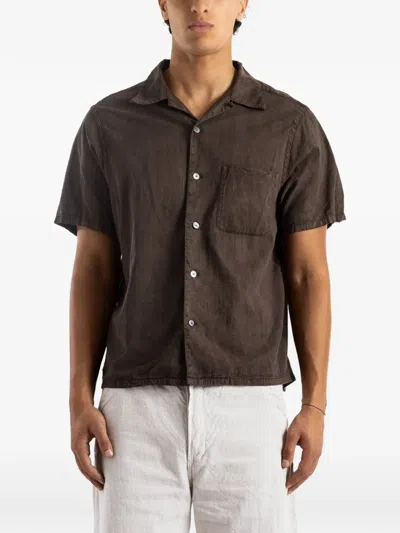 Taiga Takahashi Lot.113 Open-collar Shirt In Brown