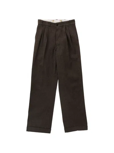 Taiga Takahashi Lot.201 Pleated Trousers In Brown
