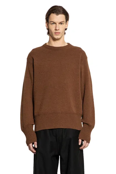 Taiga Takahashi Lot.507 Athletic Crewneck Sweater In Brown