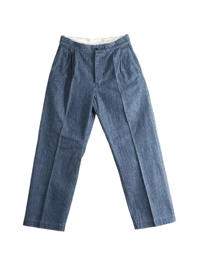 Taiga Takahashi Lot.723 Striped Pleated Trousers In Blue