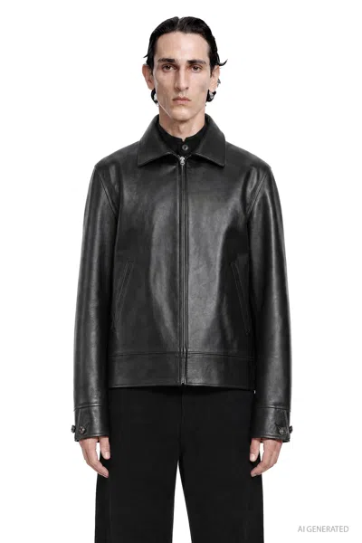 Taiga Takahashi Lot.802 Cossack Leather Jacket In Black