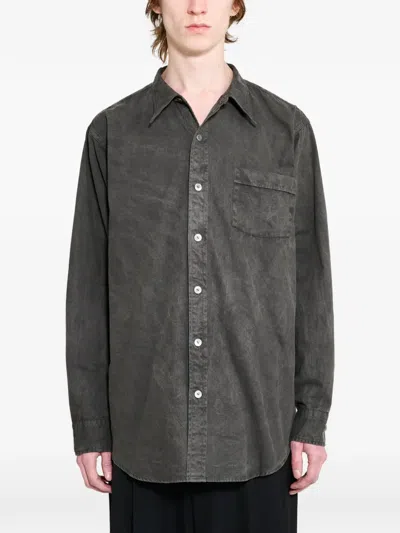 Taiga Takahashi Narrow-collar Shirt In Black
