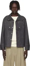 Taiga Takahashi Navy Lot. 715 French Navy Mechanic Denim Jacket In Gray