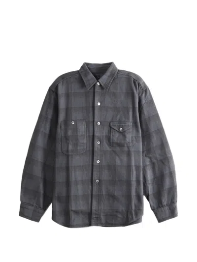 Taiga Takahashi Plaid-pattern Button-down Shirt In Gray