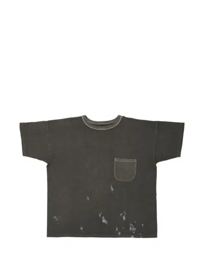 Taiga Takahashi Sumi Kira Paint-splatter Chest-pocket T-shirt In Gray