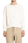 Taiga Takahashi Distressed Cotton Sweatshirt In Beige