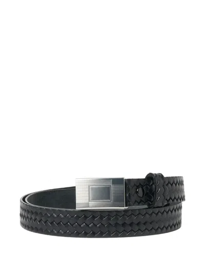 Taiga Takahashi Woven-leather Belt In Black