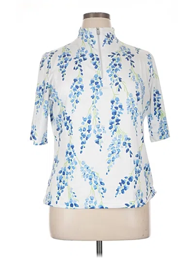Pre-owned Tail Short Sleeve Blouse In Blue
