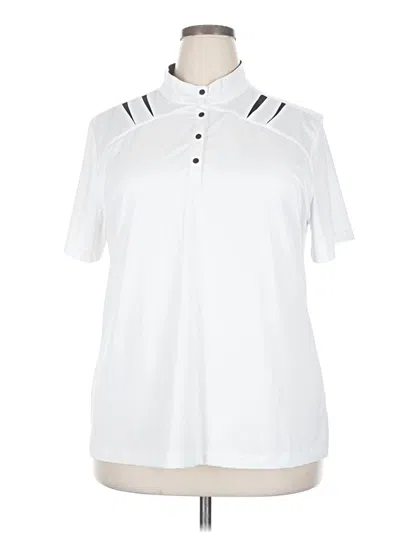 Pre-owned Tail Short Sleeve Top White Collared Neckline Tops