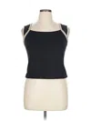Tail Sleeveless Top Black Halter Neckline Tops In Brown
