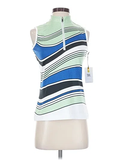 Tail Sleeveless Top Green Halter Neckline Tops