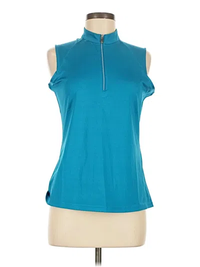 Pre-owned Tail Sleeveless Top Teal Halter Neckline Tops