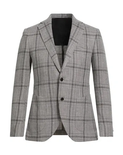 Tailor Club Man Blazer Grey Size 40 Wool, Linen In Gray