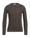 Tailor Club Man Sweater Dark Brown Size 40 Polyamide, Wool, Viscose, Cashmere In Brown