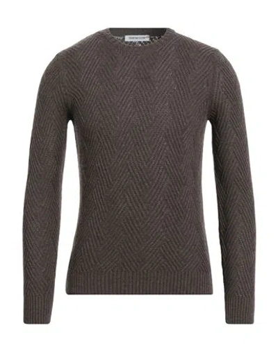 Tailor Club Man Sweater Dark Brown Size 40 Polyamide, Wool, Viscose, Cashmere