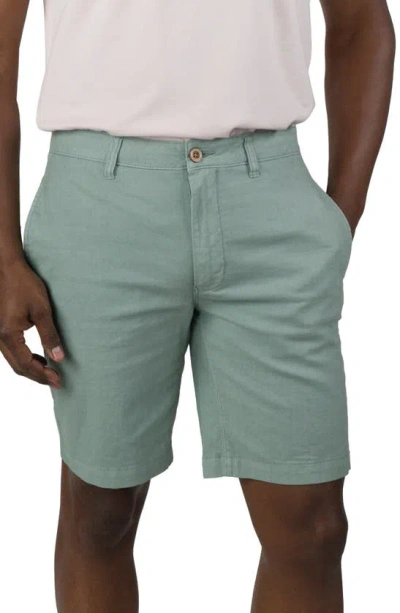 Tailor Vintage 9" Slim Stretch Linen Blend Walk Shorts In Green