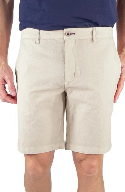 Tailor Vintage 9" Slim Stretch Linen Blend Walk Shorts In Stone