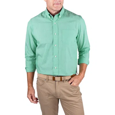 Tailor Vintage End To End Long Sleeve Button-up Shirt In Green