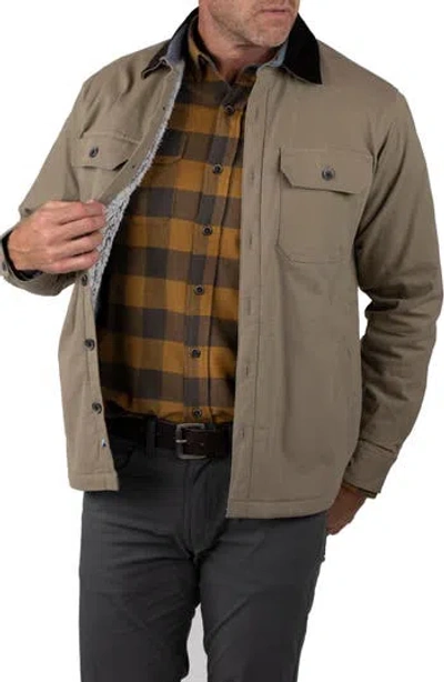 Tailor Vintage Fleece Lined Canvas Shirt In Fallen Rock