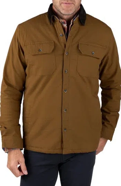 Tailor Vintage Fleece Lined Canvas Shirt In Monks Robe