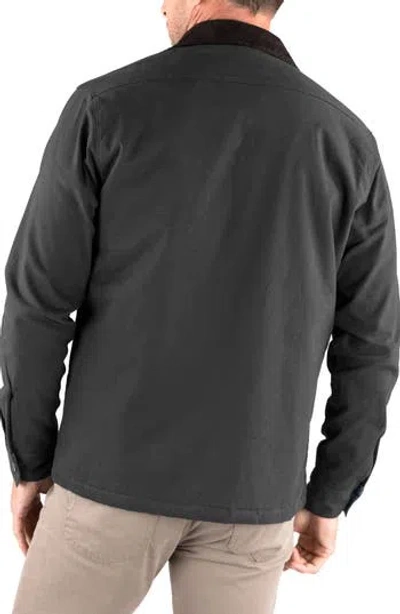 Tailor Vintage Fleece Lined Canvas Shirt In Phantom