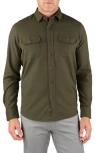 Tailor Vintage Canvas Shirt Jacket With Sherpa Lining In Green In Forest Night
