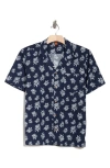 Tailor Vintage Puretec Cool™ Cabana Print Short Sleeve Linen & Cotton Button-up Shirt In Pineapples