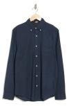 Tailor Vintage Puretec Cool™ Linen & Cotton Button-up Shirt In Navy Blazer