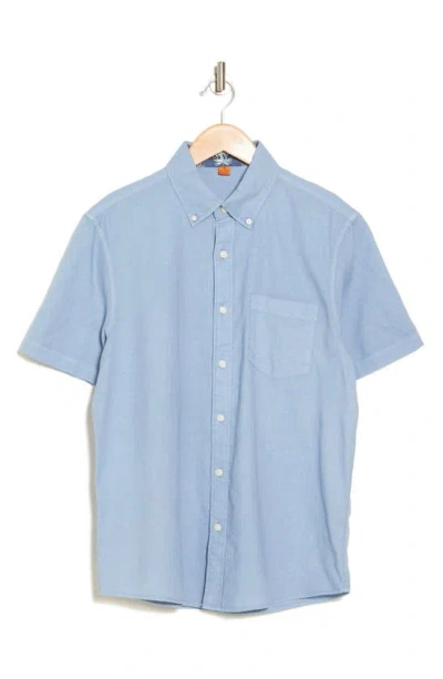 Tailor Vintage Puretec Linen Cotton Button-up Shirt In Infinity