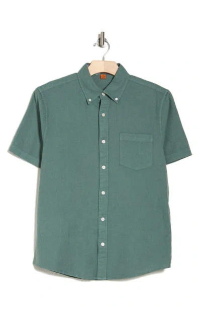 Tailor Vintage Puretec Linen Cotton Button-up Shirt In Green