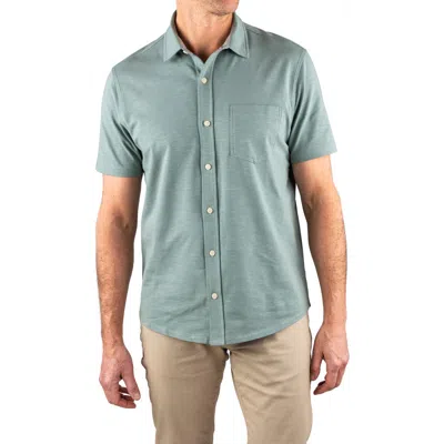Tailor Vintage Slub Jersey Button-up Shirt In Green